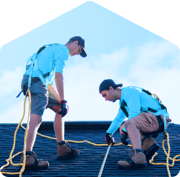 Workers on roof